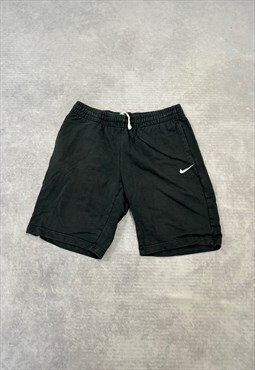 Nike Shorts Black Sweat Shorts with Embroidered Logo