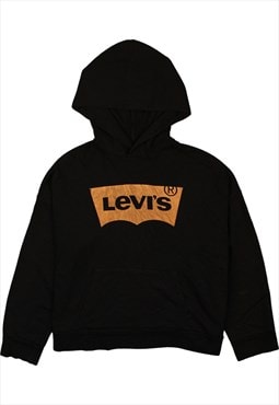 Vintage 90's Levi's Hoodie Spellout Pullover Black Small