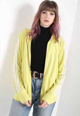 yellow adidas zip up