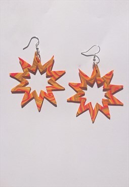 Firestarter Stars - Handmade Polymer Clay Earrings