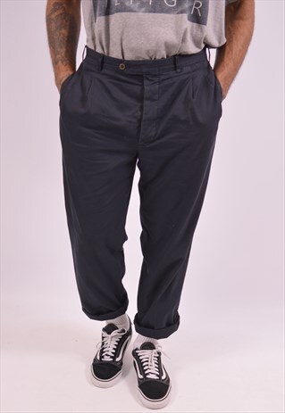 MENS VINTAGE TROUSERS W34 L29 BLACK 90S