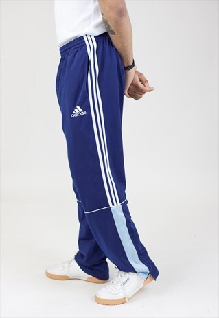 VINTAGE 90S ADIDAS BLUE TRACKSUIT BOTTOMS