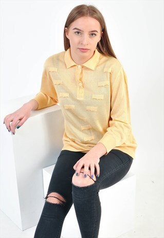 VINTAGE POLO BLOUSE IN YELLOW