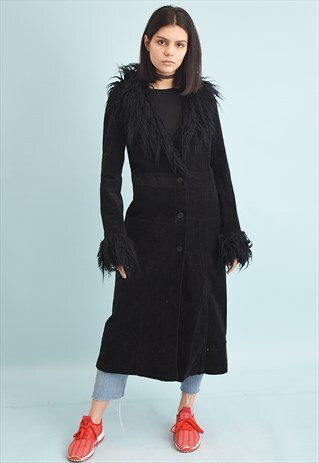 Y2K FAUX FUR DETAILED CORDUROY SHEARLING COAT