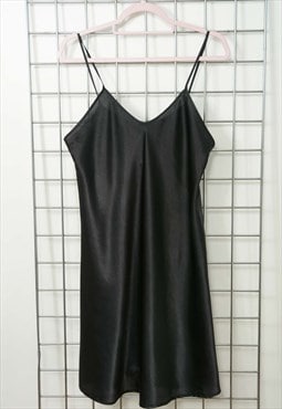 Vintage Y2K  Slip Dress Black Size M UK 12