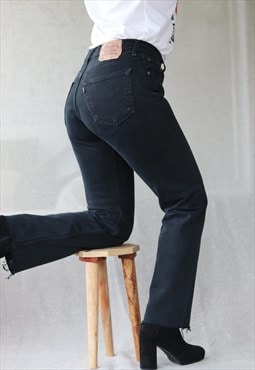 Vintage 90's Slim Straight Fit 501 Black Levi Jeans