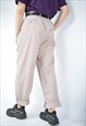 VINTAGE LIGHT PINK CLASSIC 80'S STRAIGHT SUIT TROUSERS 