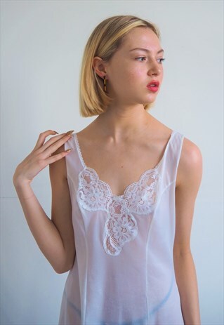 VINTAGE SLIP DRESS WITH LACE INSERT