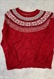 VINTAGE KNITTED JUMPER ABSTRACT PATTERNED KNIT SWEATER