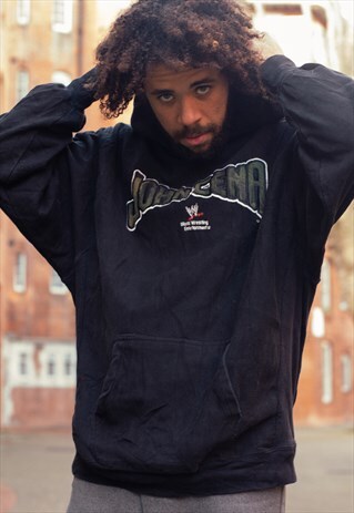 VINTAGE WWE JOHN CENA HOODIE IN BLACK