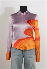70s Vintage Ebene Patrick AssoulineLong Sleeve Zip Shirt 