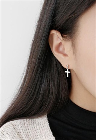 CROSS STERLING SILVER STUD EARRINGS