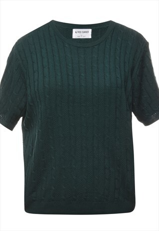 VINTAGE ALFRED DUNNER DARK GREEN JUMPER - L