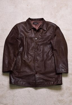 Vintage Ben Sherman Brown Leather Jacket 
