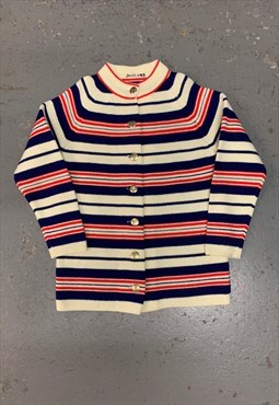 Vintage Abstract Knitted Cardigan Patterned Chunky Knit