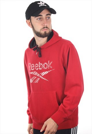 VINTAGE REEBOK GRAPHIC BIG LOGO HOODIE SWEATSHIRT