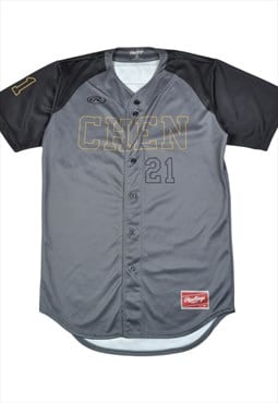 Vintage Chen Baseball Jersey Grey Medium