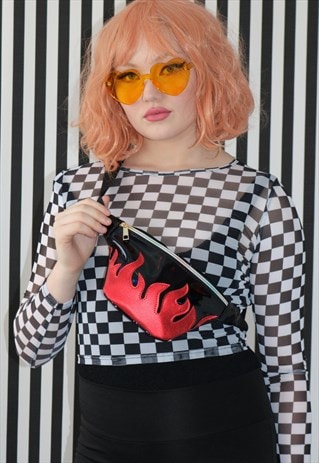 PVC GLITTER FLAMES BUM BAG