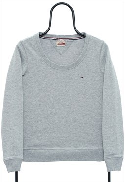 Retro Tommy Hilfiger Grey Sweatshirt Womens