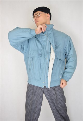 VINTAGE TURQUOISE RAVE PUFFER JACKET