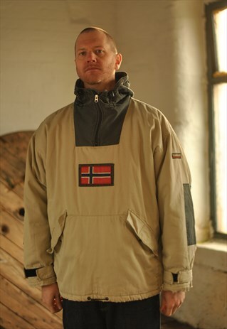 90S NAPAPIJRI OVERHEAD 1/4 ZIP SMOCK JACKET