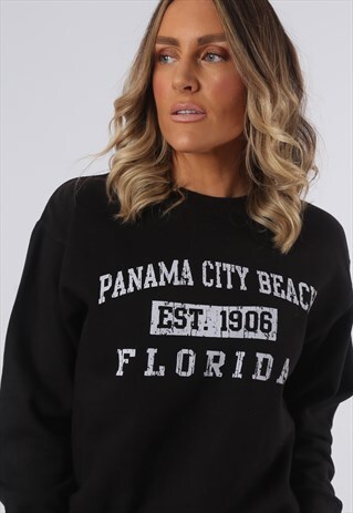 SWEATSHIRT JUMPER OVERSIZED PANAMA BEACH LOGO UK 10 (O4K)