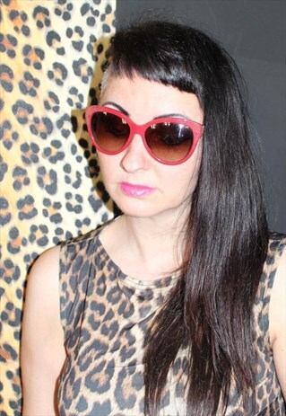 RED SUNGLASSES 'CHLOE' DESIGNER GLASSES FASHIONABLE TRENDY