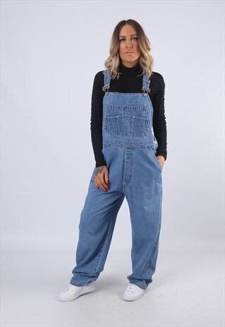 GAP DENIM DUNGAREES JEANS 90'S UK 14 VINTAGE (EABC)