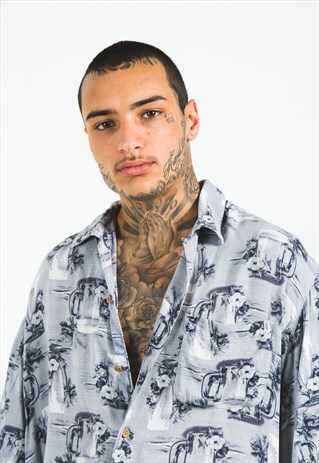 VINTAGE 80S HAWAIIAN SHORT SLEEVE SHIRT / S5123