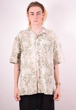 MENS VINTAGE HAWAIIAN SHIRT XL GREEN 90S