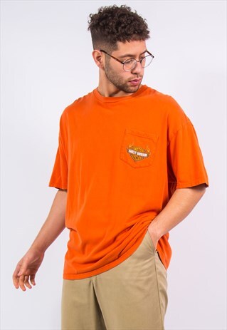 HARLEY DAVIDSON T-SHIRT CHEST POCKET DENVER COLORADO