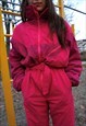 VINTAGE 80S STRIPED SKI SUIT IN PINK