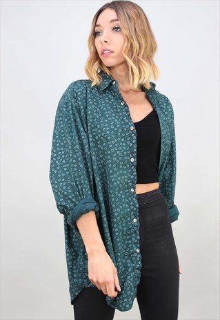 VINTAGE OVERSIZED LONG SLEEVE PATTERNED SHIRT