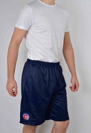 VINTAGE NIKE CHICAGO CUBS SHORTS IN BLUE