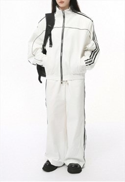 Men's striped zipper athleisure suit set AW24 Vol.1