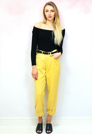 1990S VINTAGE YELLOW HIGH WAIST MOM JEANS