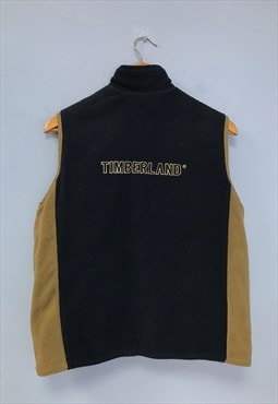 90s Fleece Gilet Navy Beige Reversible Zip High Neck