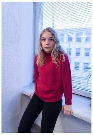 VINTAGE 80'S PINK WOOL JUMPER