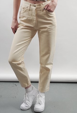 VINTAGE 90'S PASTEL YELLOW MOM JEANS