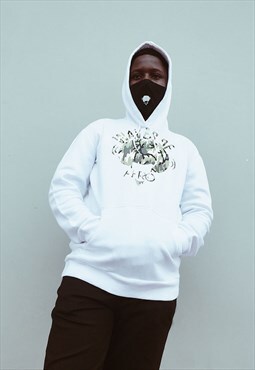 White Camouflage WOA printed logo hoodie
