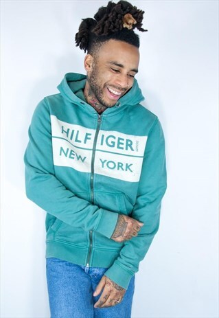 TOMMY HILFIGER VINTAGE HOODIE GREEN