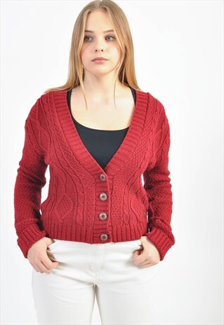VINTAGE 90'S MAROON CARDIGAN