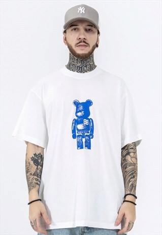 ROBOT VIOLENCE BEAR PRINT OVERSIZE T-SHIRT