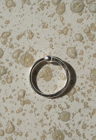 STERLING SILVER NOSE RING WITH HAMMERED CUT 10MM