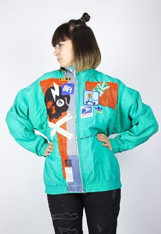 VINTAGE WOMENS ADIDAS ORIGINALS TRACK JACKET PATCH CRAFTED