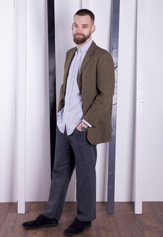 HARRIS TWEED JACKET. 1970S VINTAGE BLAZER. UNISEX.