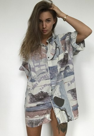 PATTERNED OVERSIZED RETRO VINTAGE UNISEX FESTIVAL SHIRT