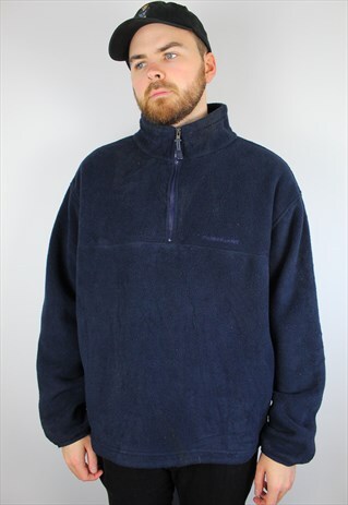 VINTAGE NAVY TIMBERLAND 1/4 ZIP FLEECE SIZE XL