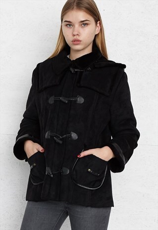 VINTAGE BLACK SHEARLING JACKET