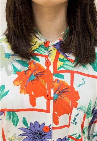80'S PATTERNED BLOUSE